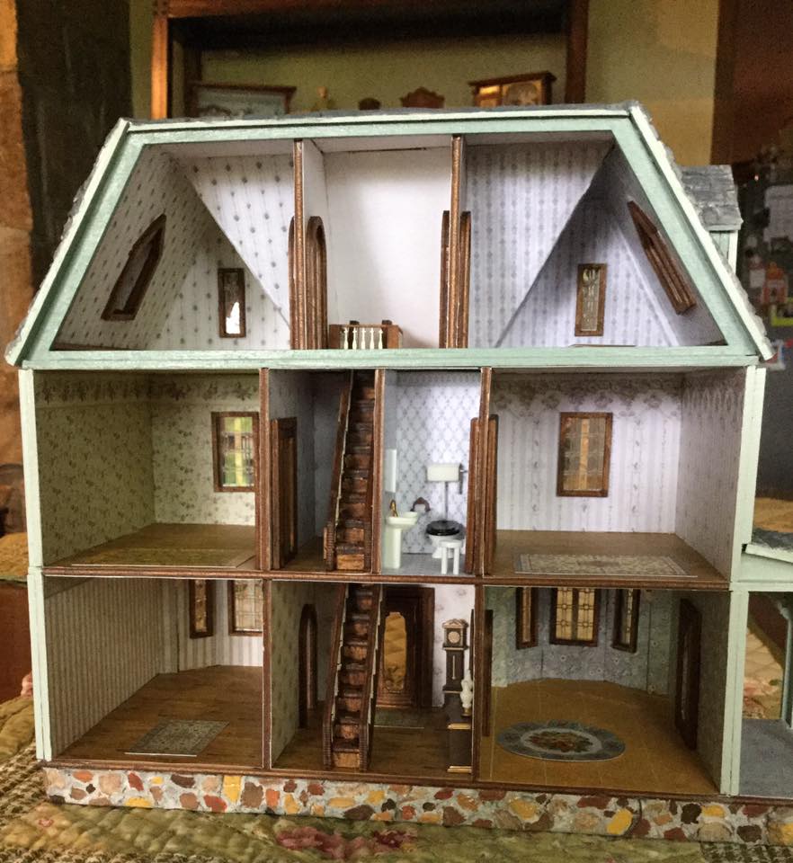 Details about   1:48 Dollhouse Cottage Cupboard Kit/ Quarter Inch Scale Furniture KMB Q123